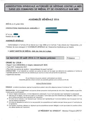 CONVOCATION AG 2016
