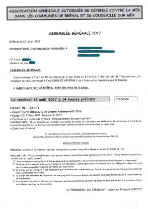 CONVOCATION AG 2017