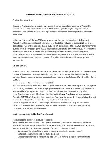Rapport moral 2019 2020