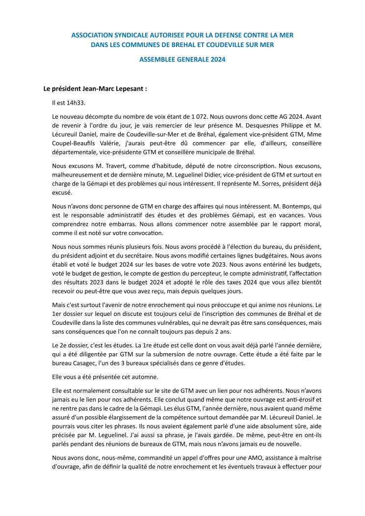 Compte rendu AG 2024