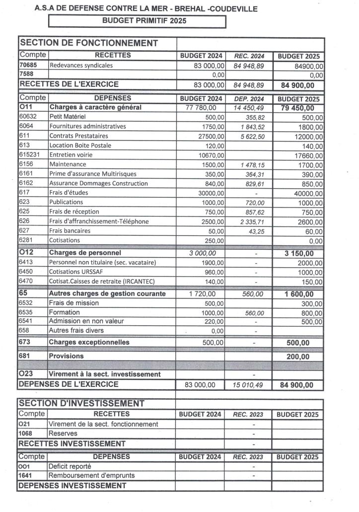 BUDGET PRIMITIF 2025